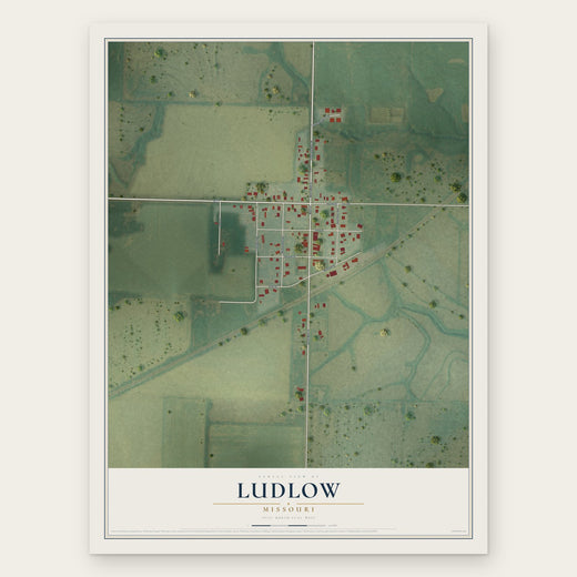 Ludlow, Missouri map print, the full design
