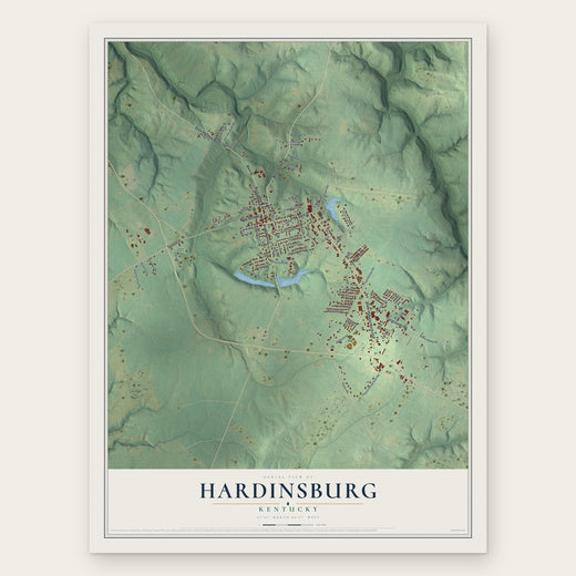 Hardinsburg, Kentucky map print, the full design