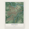 Manville, New Jersey map print, the full design