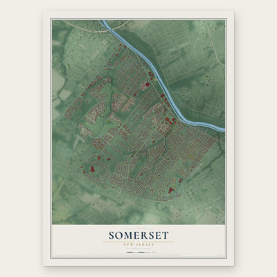 Somerset, New Jersey map print, the full design