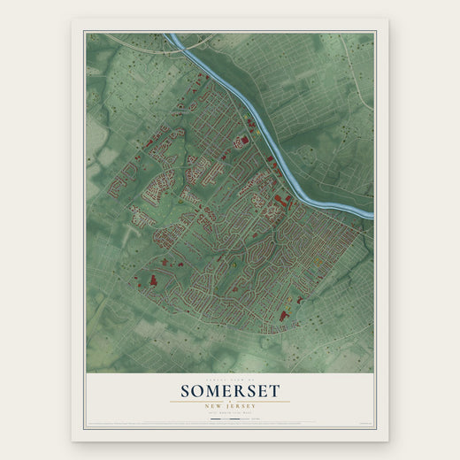 Somerset, New Jersey map print, the full design