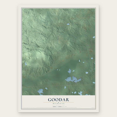 Goodar, Michigan map print, the full design