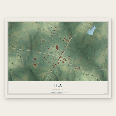 Ila, Georgia map print, the full design