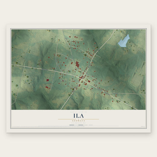 Ila, Georgia map print, the full design