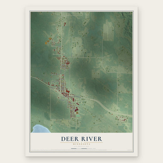 Deer River, Minnesota map print, the full design