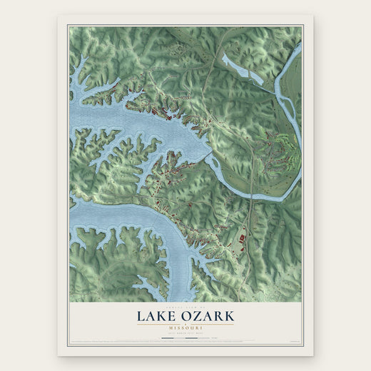 Lake Ozark, Missouri map print, the full design