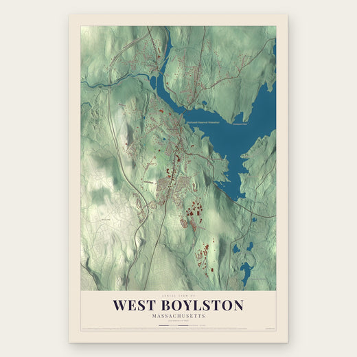 West Boylston, Massachusetts map print, the full design
