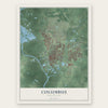 Columbus, Mississippi map print, the full design