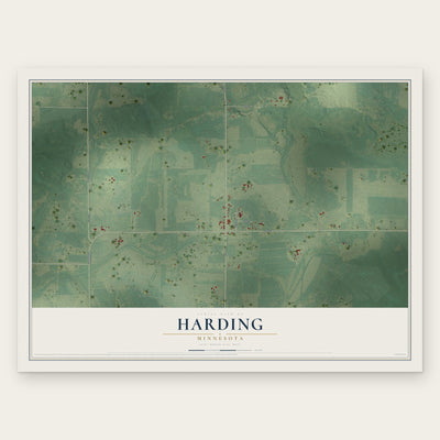 Harding, Minnesota map print, the full design
