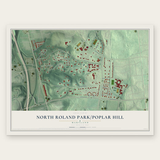 North Roland Park-Poplar Hill, Maryland map print, the full design