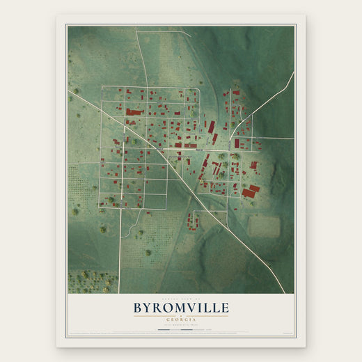 Byromville, Georgia map print, the full design