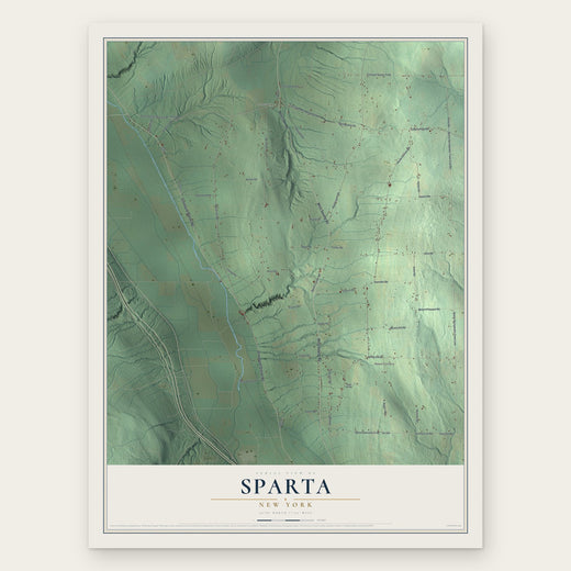 Sparta, New York map print, the full design