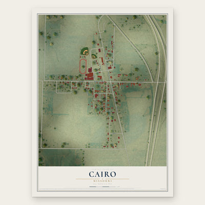 Cairo, Missouri map print, the full design