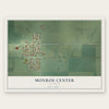 Monroe Center, Illinois map print, the full design