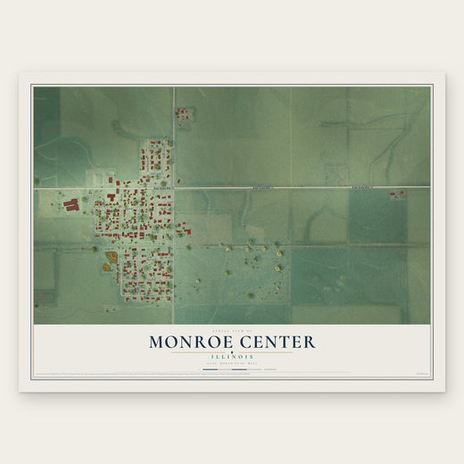 Monroe Center, Illinois map print, the full design