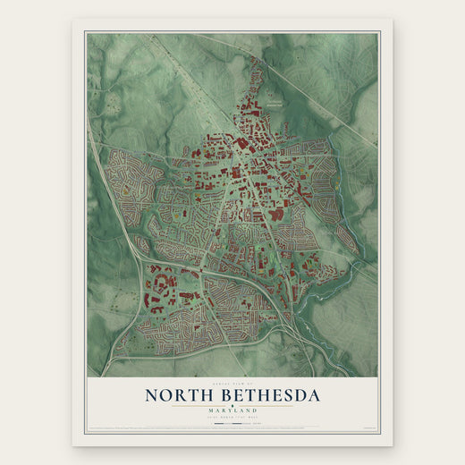 North Bethesda, Maryland map print, the full design