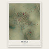 Itasca, Texas map print, the full design