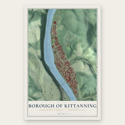 Borough of Kittanning, Armstrong County, Pennsylvania map print, the full design