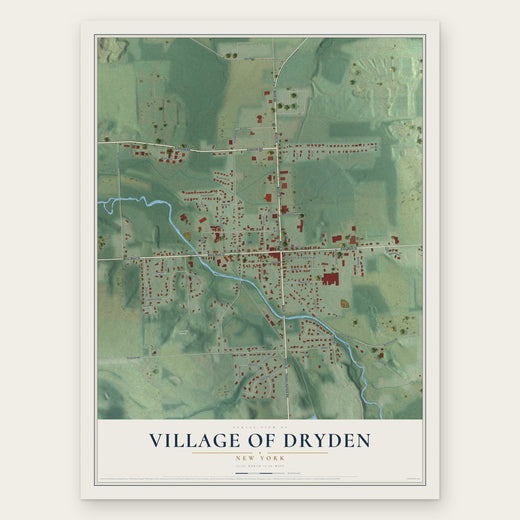 Village of Dryden, New York map print, the full design