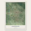 Creighton, Nebraska map print, the full design