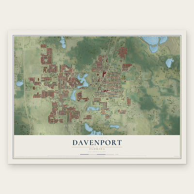 Davenport, Florida map print, the full design