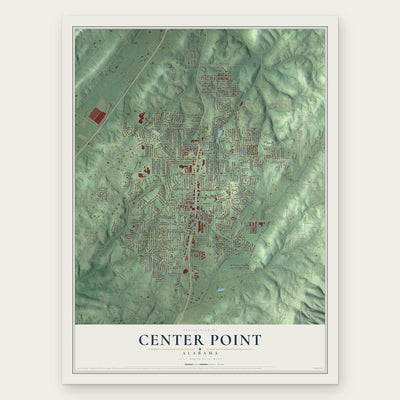 Center Point, Alabama map print, the full design
