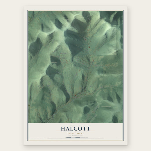 Halcott, New York map print, the full design