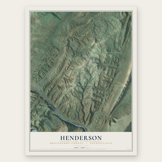 Henderson, Huntingdon County, Pennsylvania map print, the full design