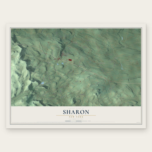 Sharon, New York map print, the full design