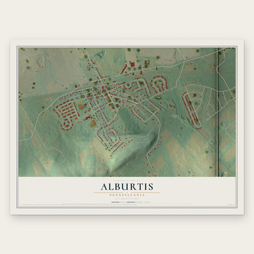 Alburtis, Pennsylvania map print, the full design