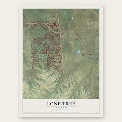 Lone Tree, Colorado map print, the full design