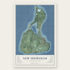 New Shoreham, Rhode Island map print, the full design