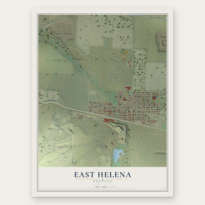 East Helena, Montana map print, the full design