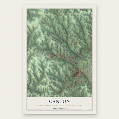 Canton, Washington County, Pennsylvania map print, the full design