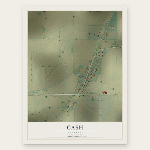 Cash, Arkansas map print, the full design