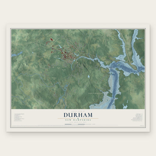 Durham, New Hampshire map print, the full design