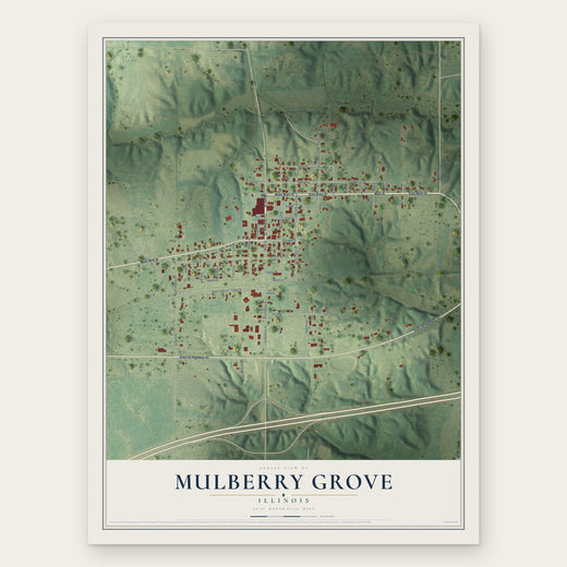 Mulberry Grove, Illinois map print, the full design