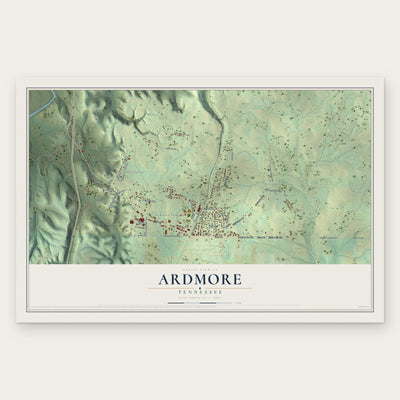 Ardmore, Tennessee map print, the full design