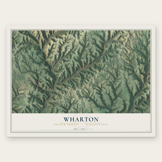 Wharton, Potter County, Pennsylvania map print, the full design