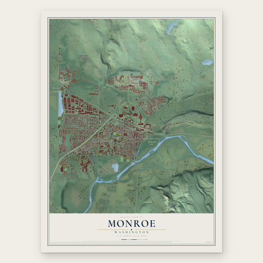Monroe, Washington map print, the full design