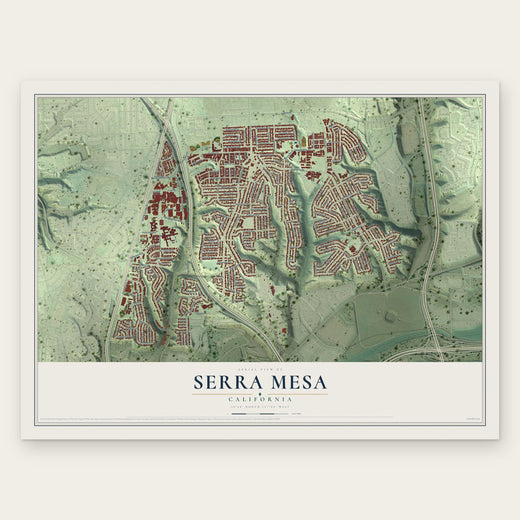 Serra Mesa, California map print, the full design