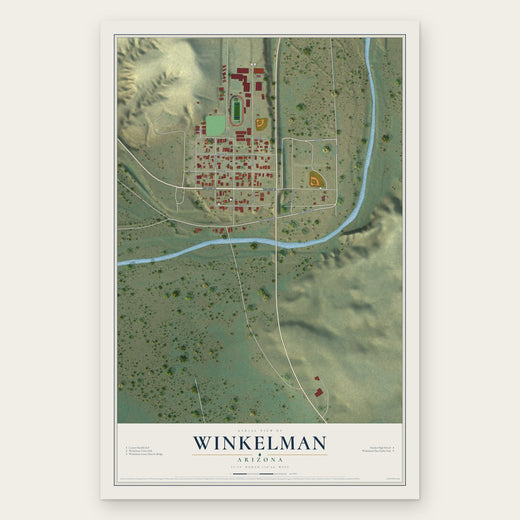 Winkelman, Arizona map print, the full design