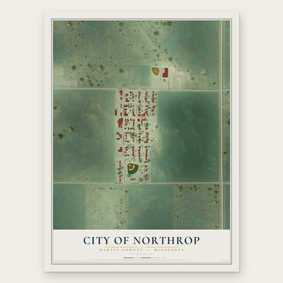 Northrop, Minnesota map print, the full design