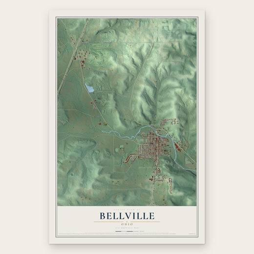 Bellville, Ohio map print, the full design