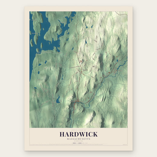 Hardwick, Massachusetts map print, the full design