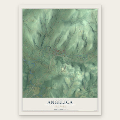 Angelica, New York map print, the full design