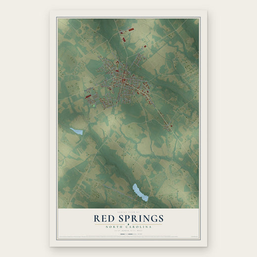 Red Springs, North Carolina map print, the full design