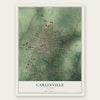 Carlinville, Illinois map print, the full design