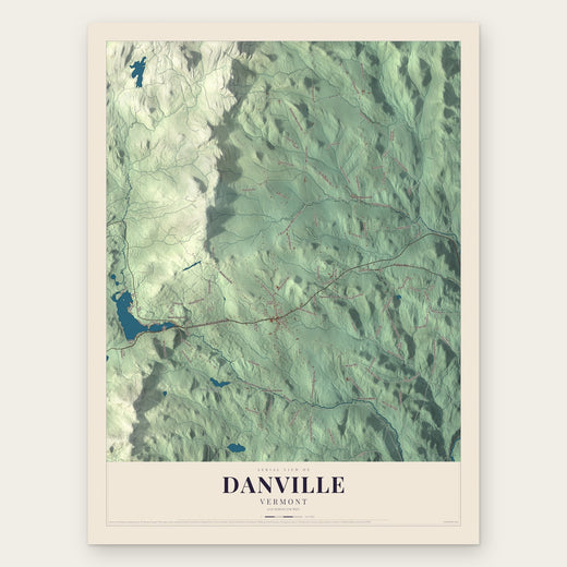 Danville, Vermont map print, the full design