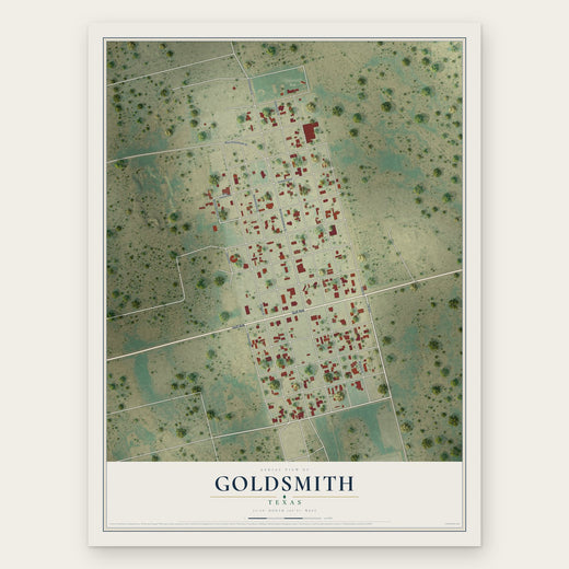 Goldsmith, Texas map print, the full design